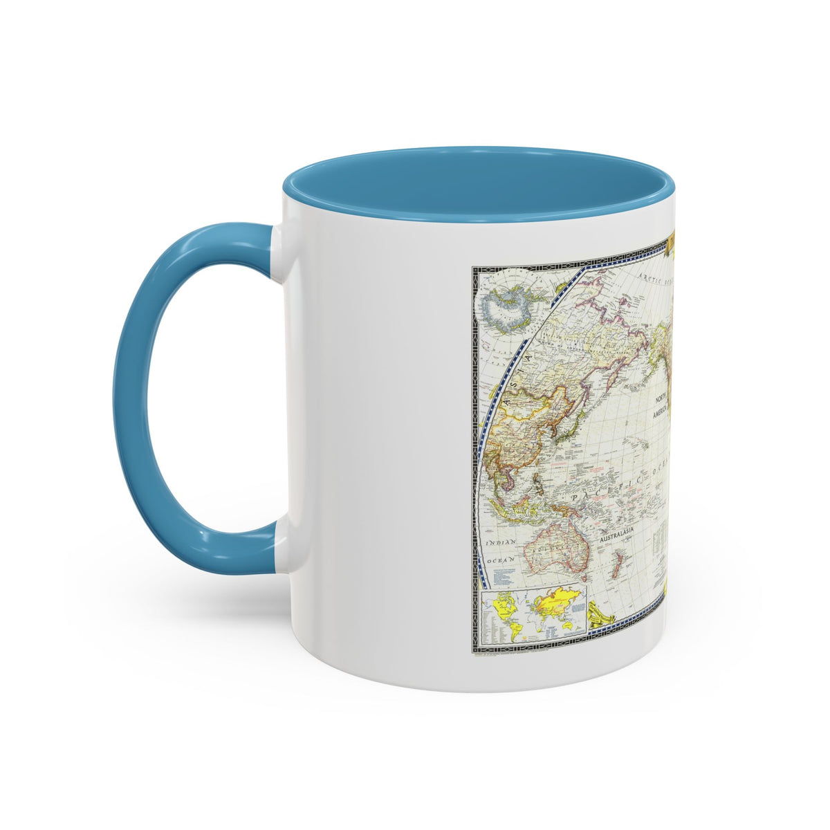 World Map (1951) (Map) Accent Coffee Mug