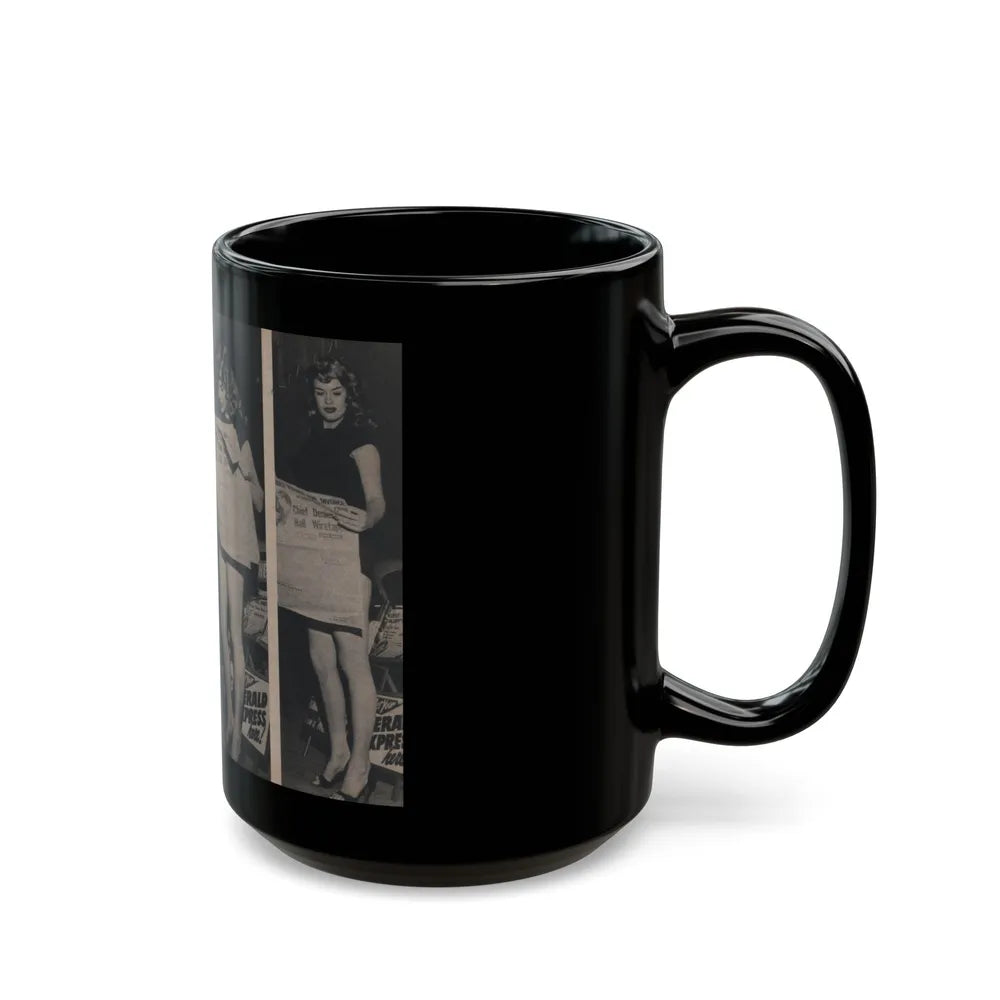 Jayne Mansfield #292 - JAYNE Pocket Magazine Pages 28 & 29 (Vintage Female Icon) Black Coffee Mug-Go Mug Yourself