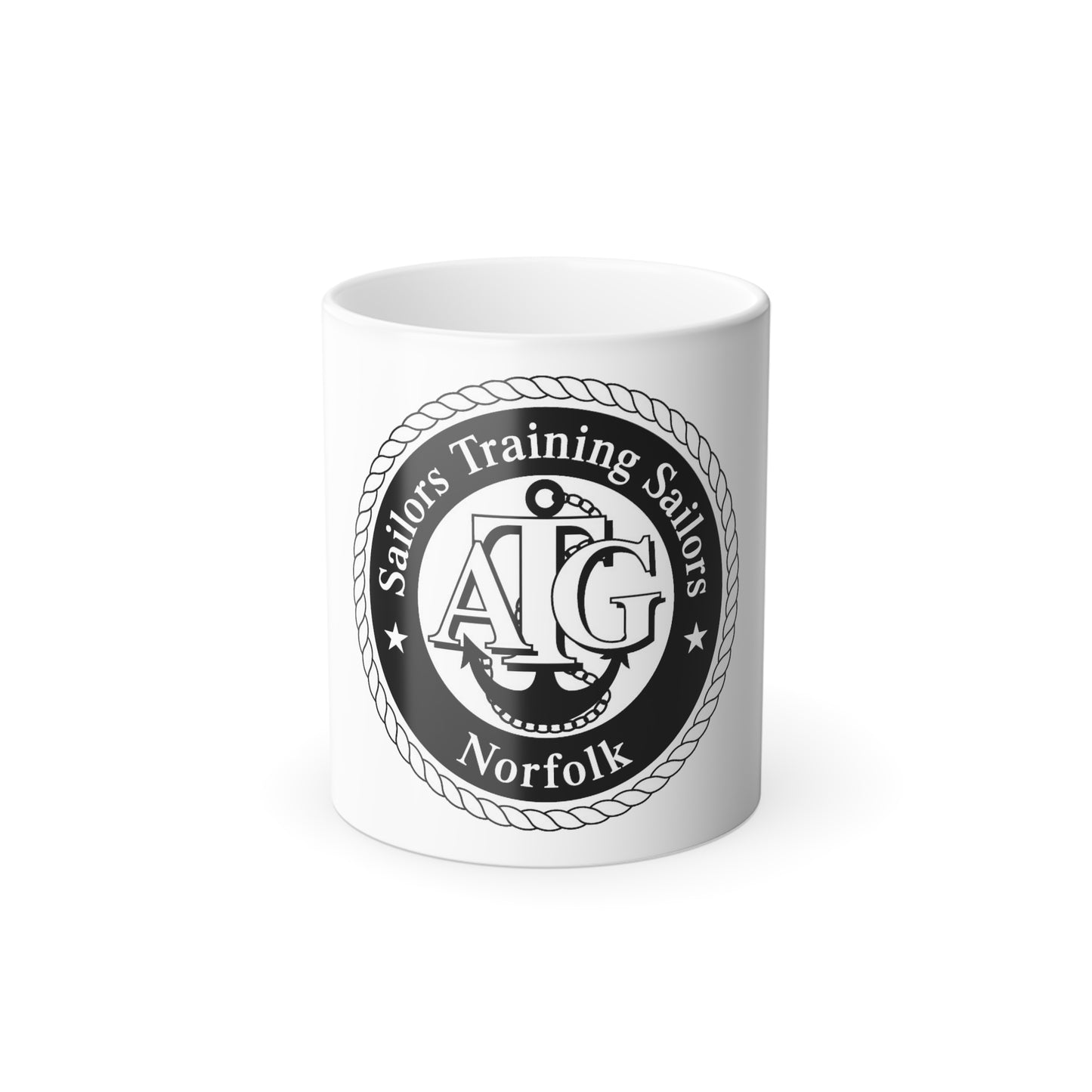 AFLOAT Training Group ATG Norfolk BW (U.S. Navy) Color Changing Mug 11oz