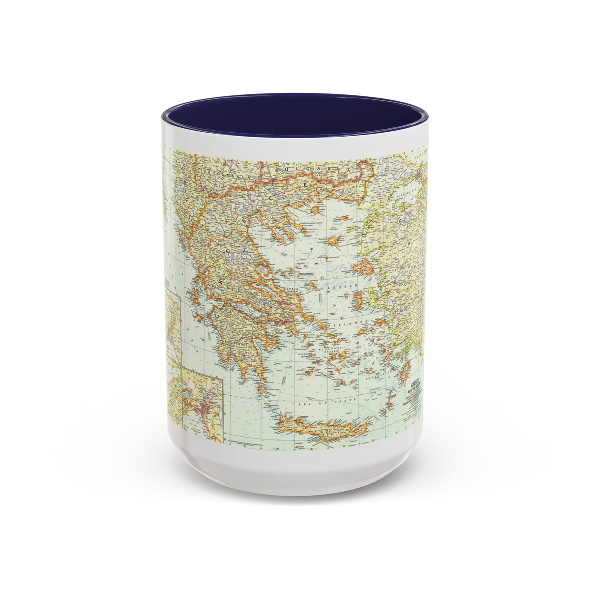 Greece and the Aegean (1958) (Map) Accent Coffee Mug