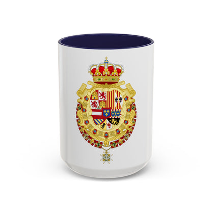 Royal Greater Coat of Arms of Spain (1700-1761) - Accent Coffee Mug
