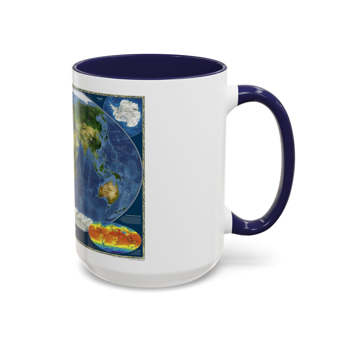 World Map - Satellite (2001) (Map) Accent Coffee Mug