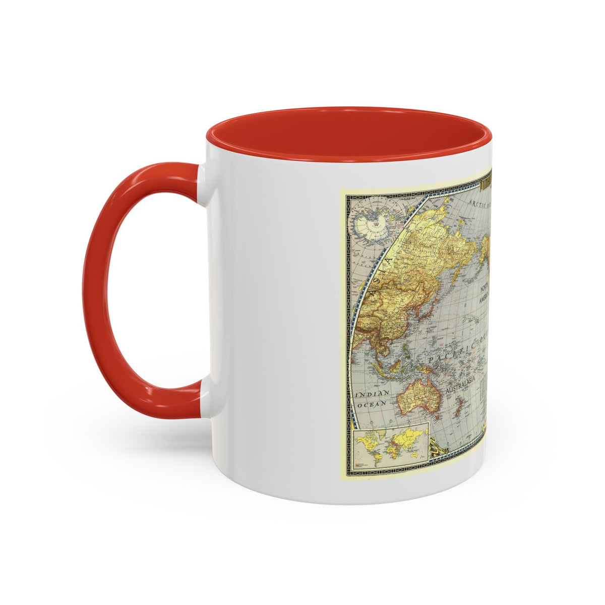 World Map (1943) (Map) Accent Coffee Mug