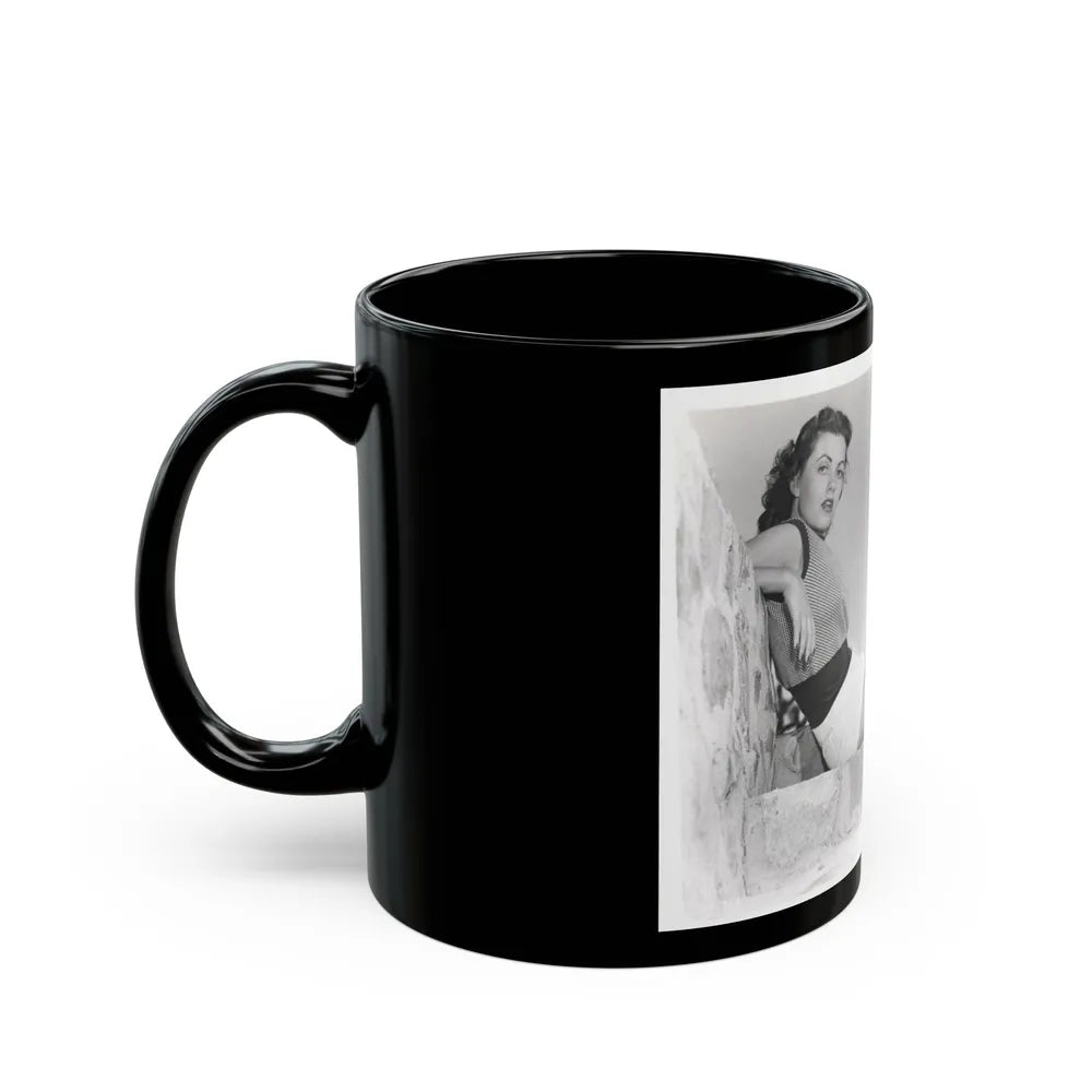 Faith Domergue #119 (Vintage Female Icon) Black Coffee Mug-Go Mug Yourself