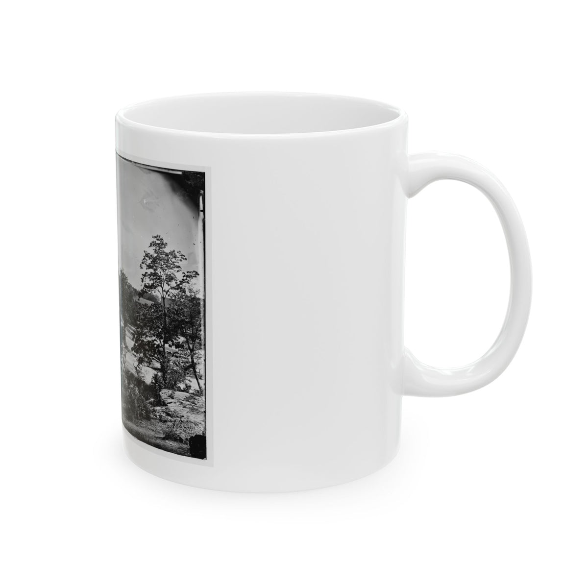 Petersburg, Va., Vicinity. Johnson's Mill On The Appomattox Near Campbell's Bridge; Soldiers Standing On Rocks In The Stream (U.S. Civil War) White Coffee Mug