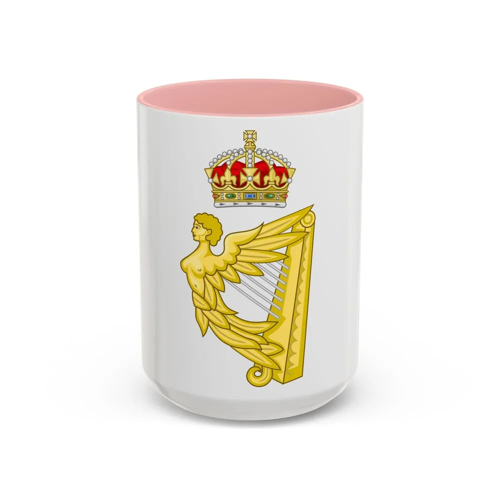 Crowned Harp (Tudor Crown) - Accent Coffee Mug-15oz-Pink-Go Mug Yourself