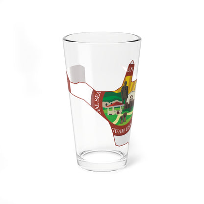 Flag map of Hagåtña Guam (United States) Pint Glass 16oz