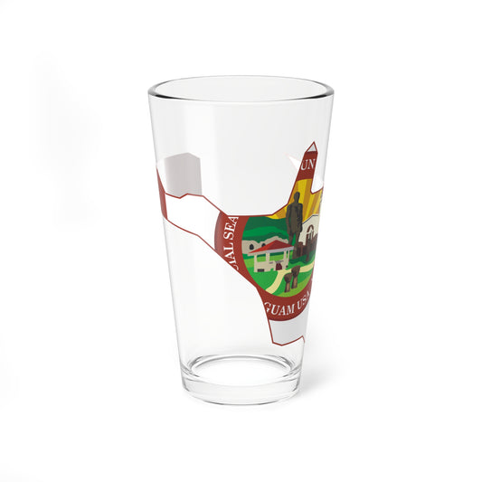 Flag map of Hagåtña Guam (United States) Pint Glass 16oz