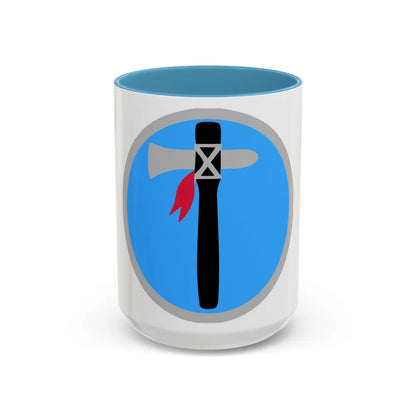 XIX Corps 1 (U.S. Army) Accent Coffee Mug-15oz-Light Blue-Go Mug Yourself