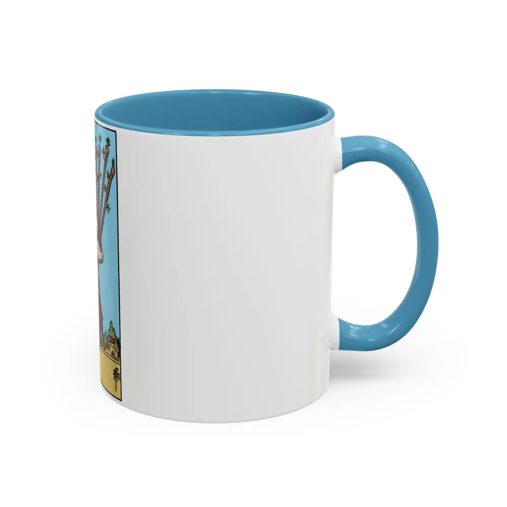 The 10 of Wands (Tarot Card) Accent Coffee Mug-Go Mug Yourself