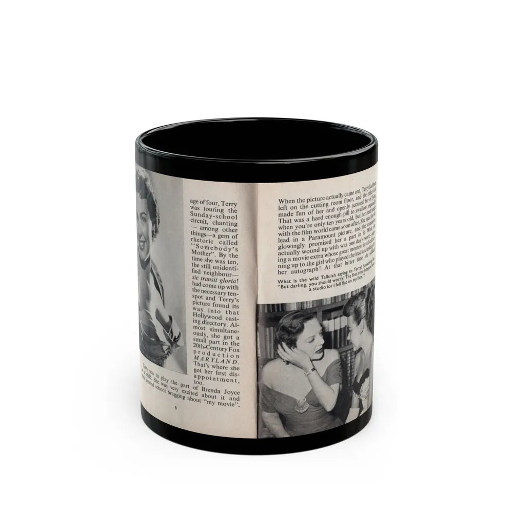 Terry Moore #438 - 66 PHOTOGRAPHS OF Terry MOORE U.K. Pocket Mag. Pages 6 & 7 (Vintage Female Icon) Black Coffee Mug-11oz-Go Mug Yourself