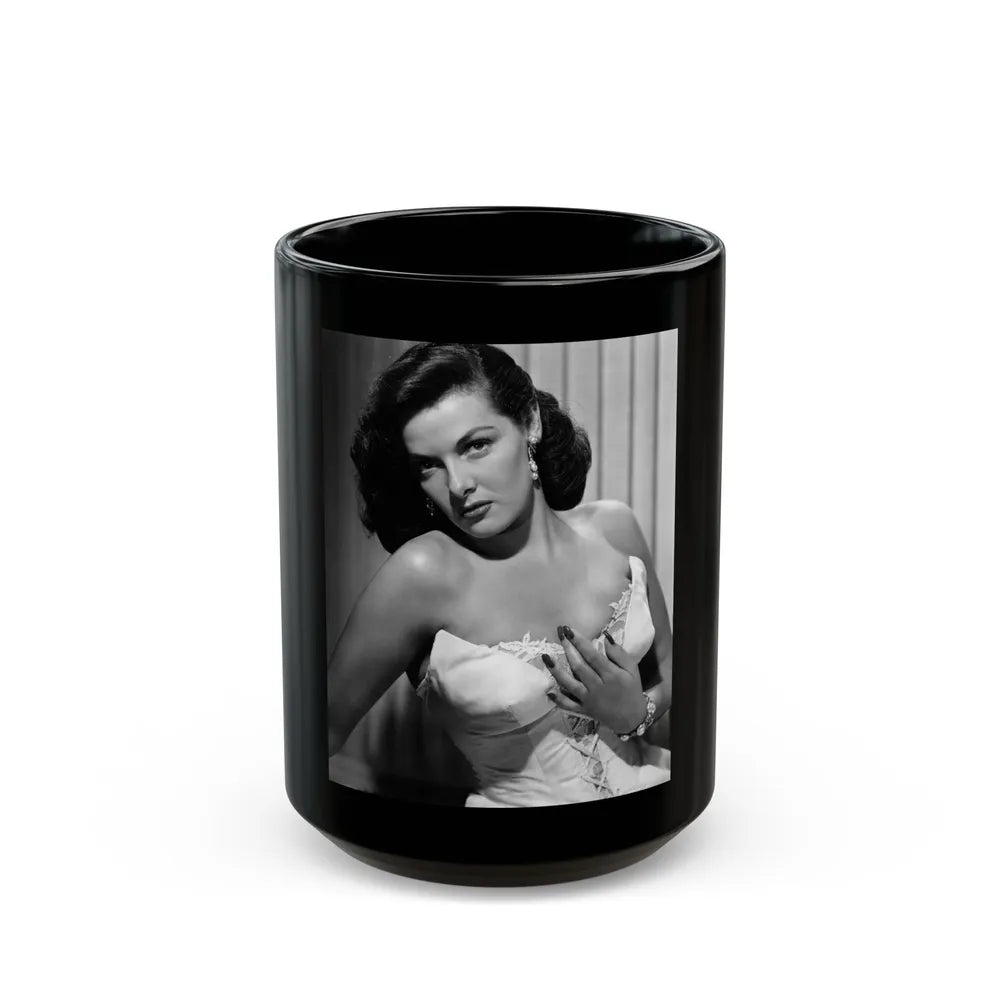 Jane Russell #150 (Vintage Female Icon) Black Coffee Mug-15oz-Go Mug Yourself