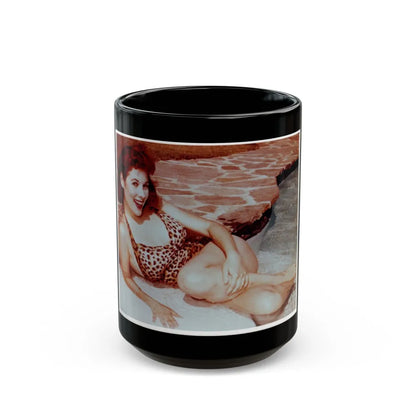 Jill St. John #125 (Vintage Female Icon) Black Coffee Mug-15oz-Go Mug Yourself