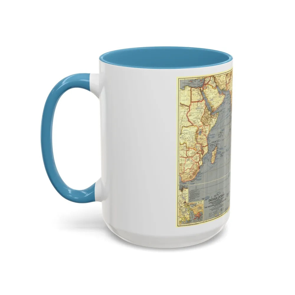 Indian Ocean (1941) (Map) Accent Coffee Mug-Go Mug Yourself