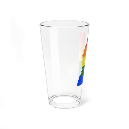 LGBT flag map of Mississippi (United States) Pint Glass 16oz