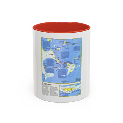 Americas - Threading the Island (1986) (Map) Accent Coffee Mug