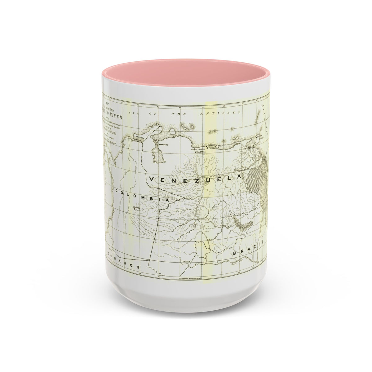 South America - Orinoco River (1896 (Map) Accent Coffee Mug