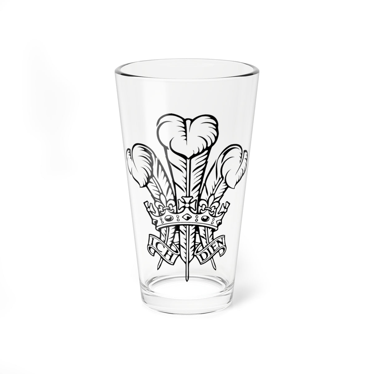 Ich dien (United Kingdom) (Coat of Arms) Pint Glass 16oz