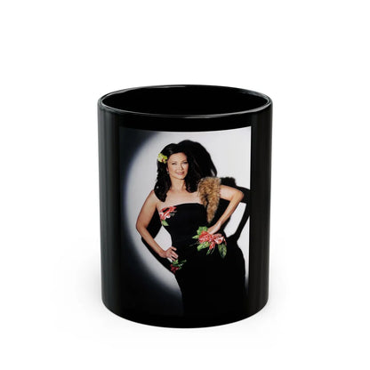 Lynda Carter #281 (Vintage Female Icon) Black Coffee Mug-11oz-Go Mug Yourself