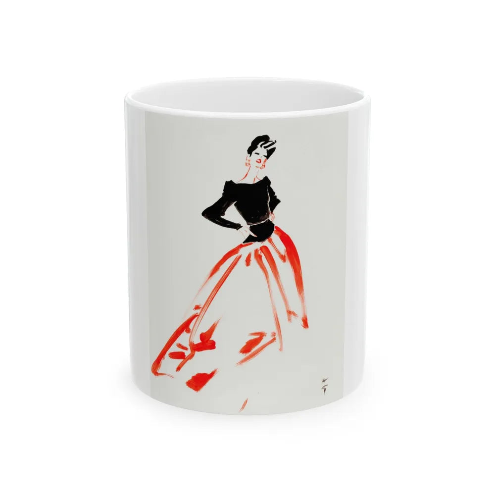 Fashion illustration (4) - White Coffee Mug-11oz-Go Mug Yourself