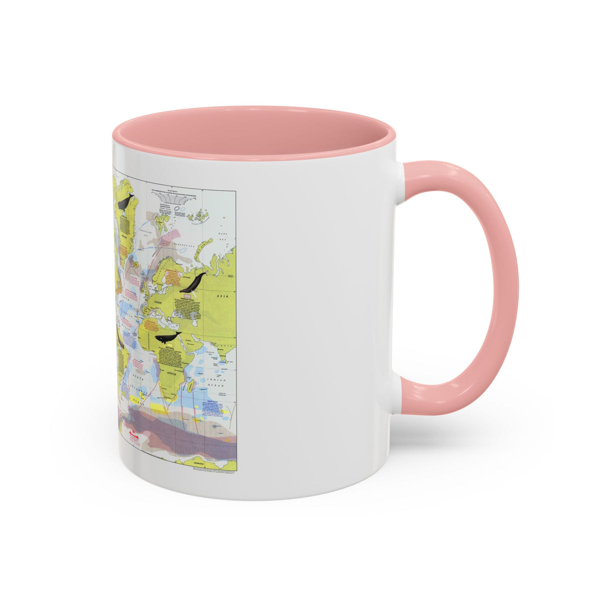 Great Whales, Migration and Range (1976) (Map) Accent Coffee Mug
