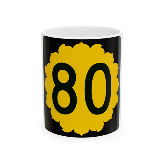 K-80 (Kansas) (Road Sign) White Coffee Mug