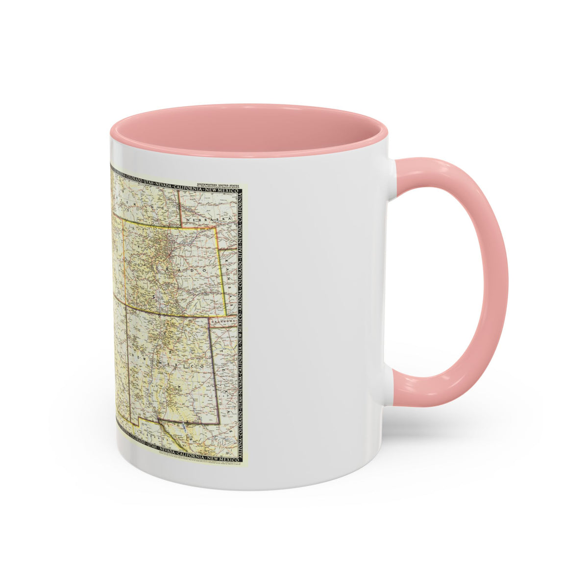 USA - Southwestern (1948) (Map) Accent Coffee Mug