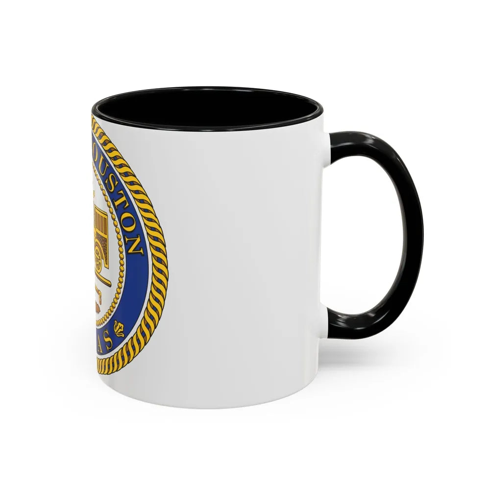 Seal of Houston Texas - Accent Coffee Mug-Go Mug Yourself