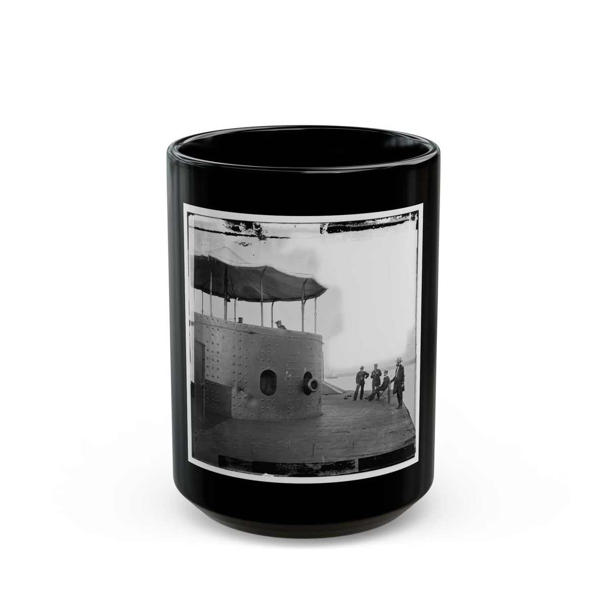 James River, Va. Deck And Turret Of U.S.S. Monitor Seen From The Bow (I.E. Stern) (U.S. Civil War) Black Coffee Mug