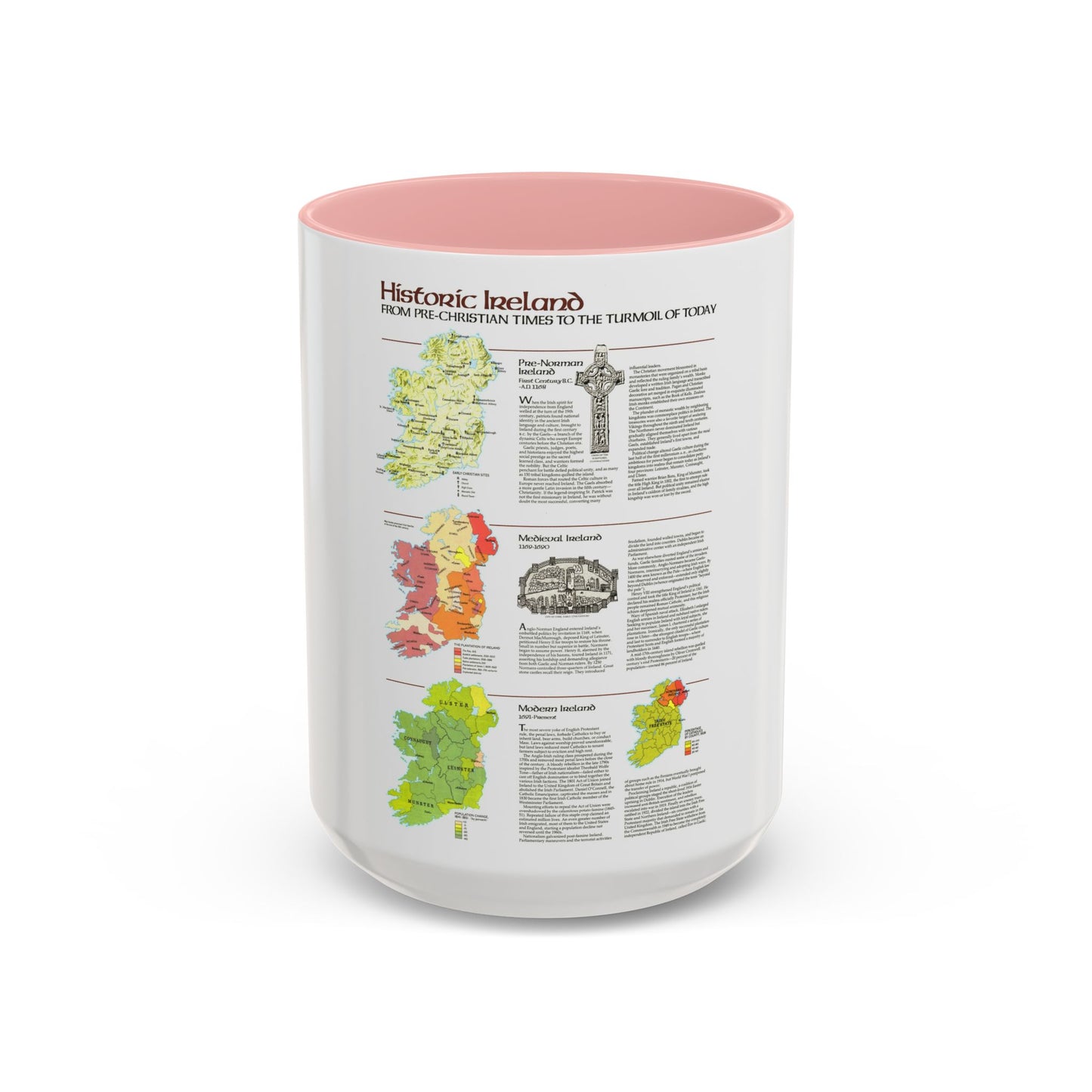 Ireland - Historic Pre-Christian to the Modern Day (1981) (Map) Accent Coffee Mug