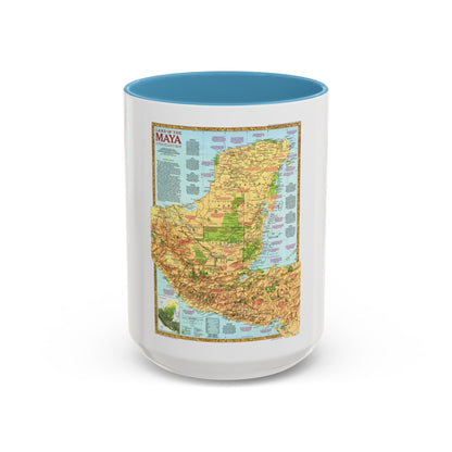 North America - Land of the Maya, A Traveller's Map (1990) (Map) Accent Coffee Mug