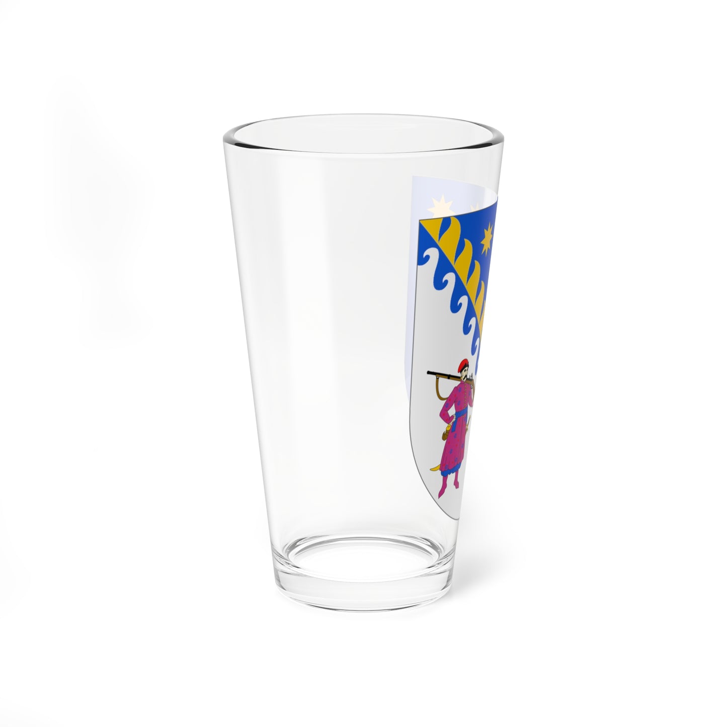 Smaller Coat of arms of Dnipropetrovsk Oblast (Ukraine) (Coat of Arms) Pint Glass 16oz