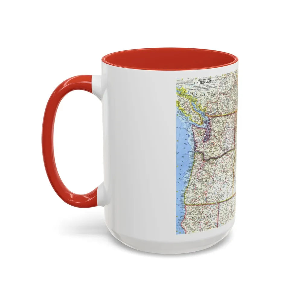 USA - Northwestern (1960) (Map) Accent Coffee Mug-Go Mug Yourself