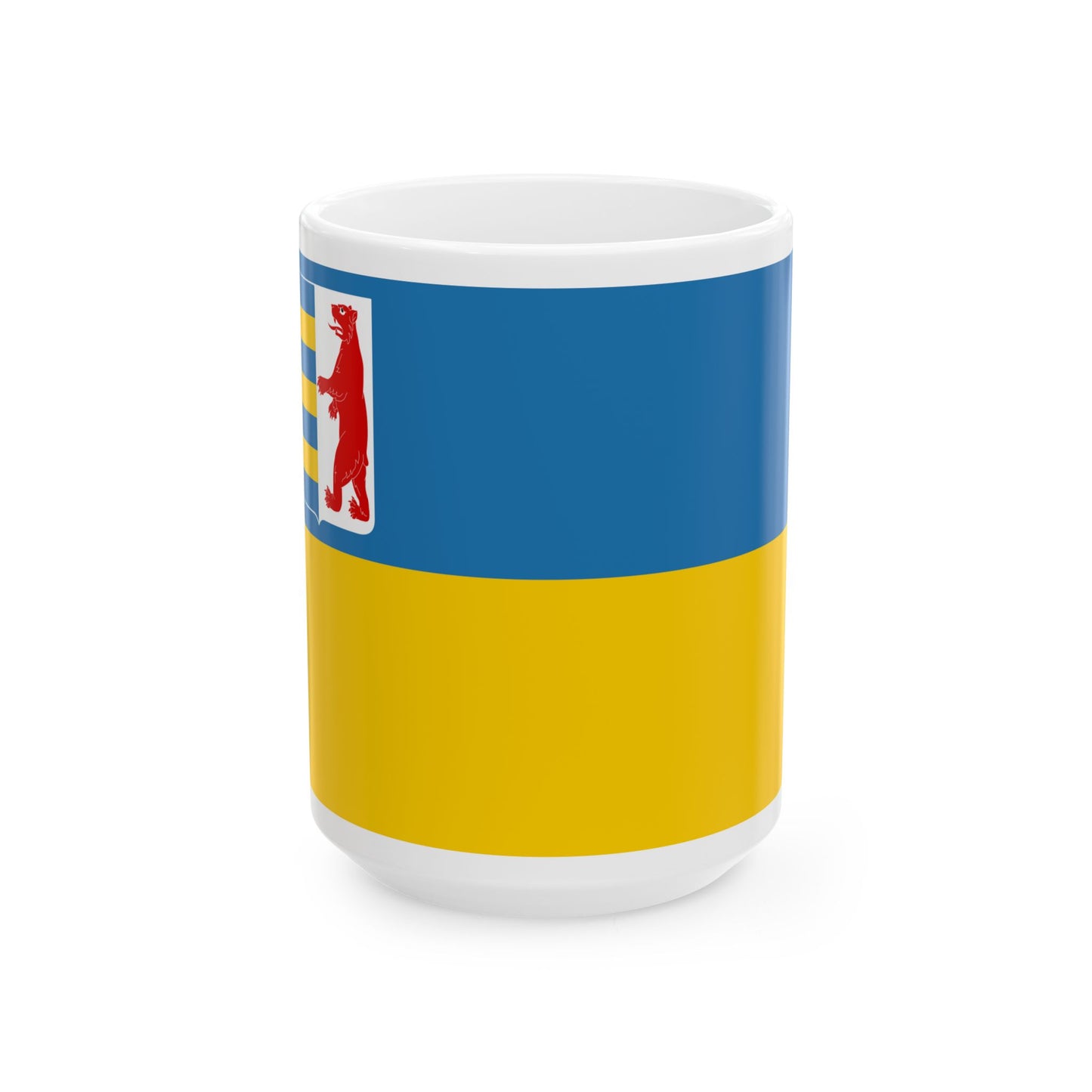 Flag of Zakarpattia Oblast Ukraine - White Coffee Mug-15oz-Go Mug Yourself