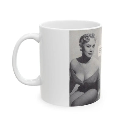 Norma Sykes #156 - 66 PHOTOGRAPHS OF Sabrina U.K. Pocket Mag. Pages 42 & 43 (Vintage Female Icon) White Coffee Mug-Go Mug Yourself