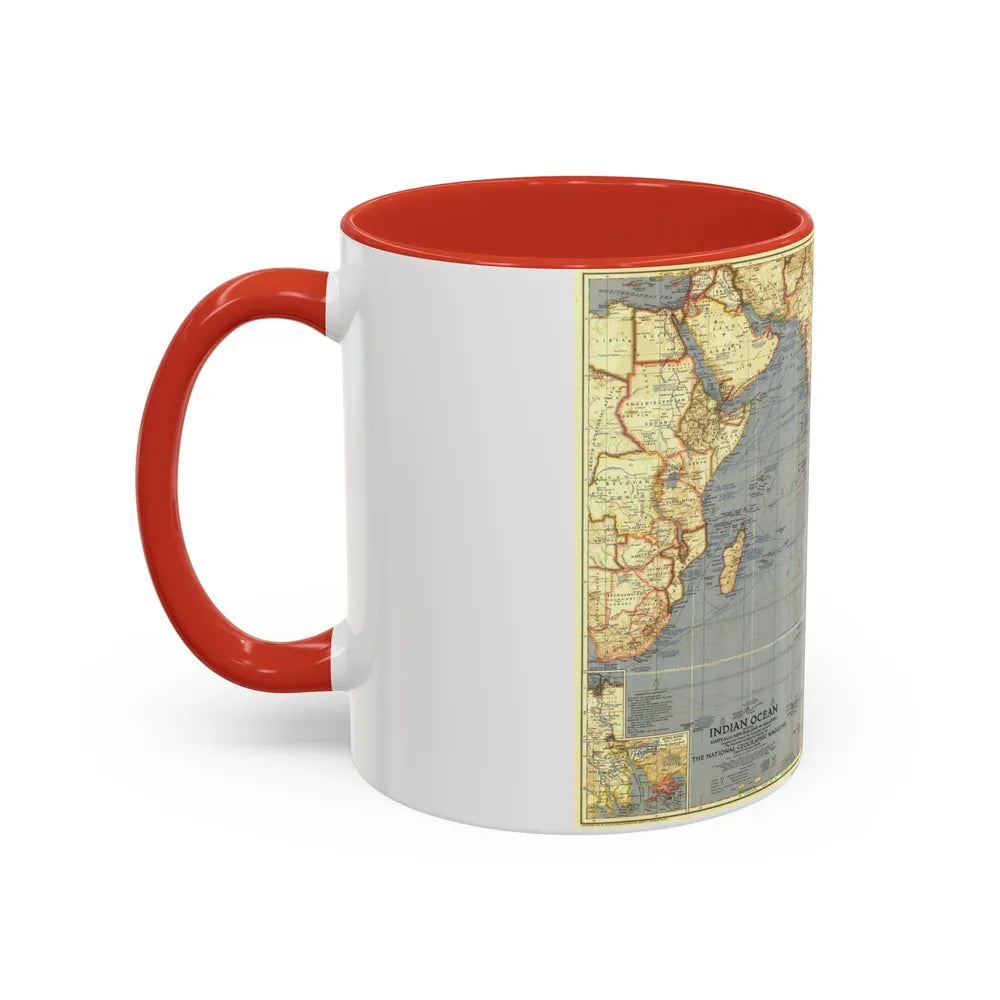 Indian Ocean (1941) (Map) Accent Coffee Mug-Go Mug Yourself