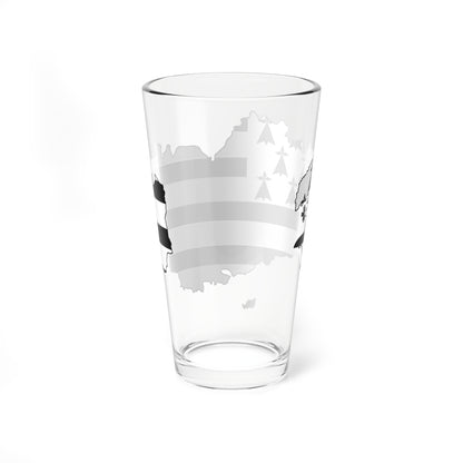 Flag map of Brittany Bretagne (France) Pint Glass 16oz