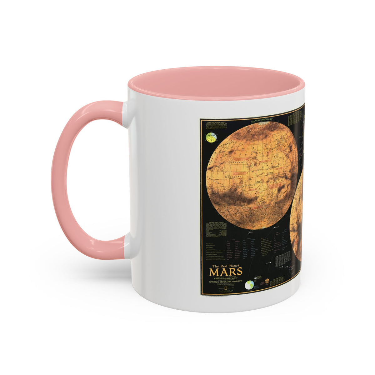 Space - MARS The Red Planet (1973) (Map) Accent Coffee Mug