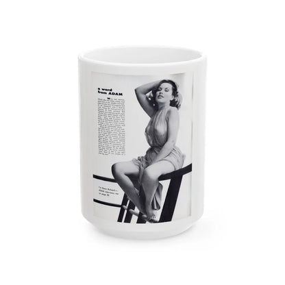 Dawn Richard #44 - Adam Mag. '58 - Inside Cover 1 (Vintage Female Icon) White Coffee Mug-15oz-Go Mug Yourself