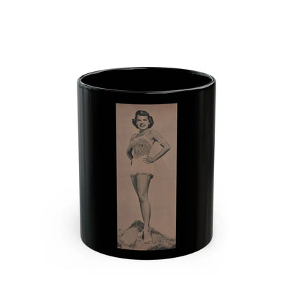 Terry Moore #589 - 4x10 B&W Pin-Up Magazine Page Photo Clipping (Vintage Female Icon) Black Coffee Mug-11oz-Go Mug Yourself