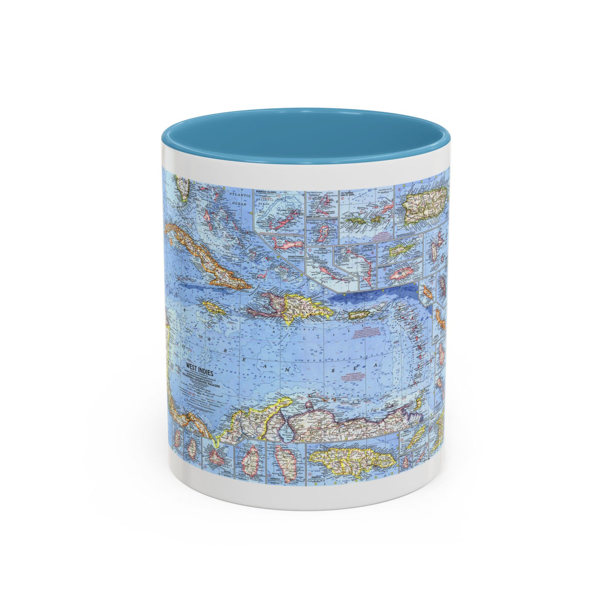 West Indies (1962) (Map) Accent Coffee Mug