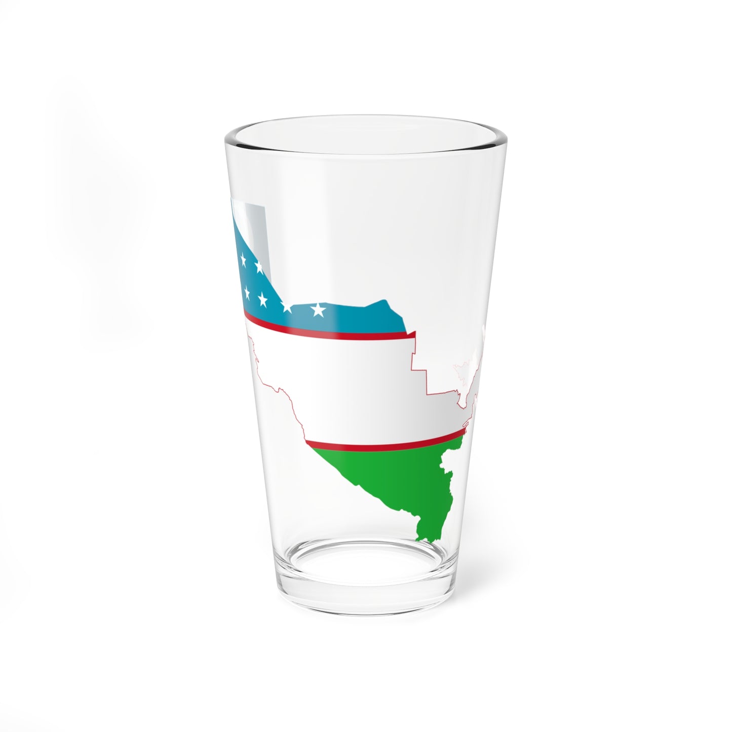 Flag and map of Uzbekistan (Uzbekistan) Pint Glass 16oz