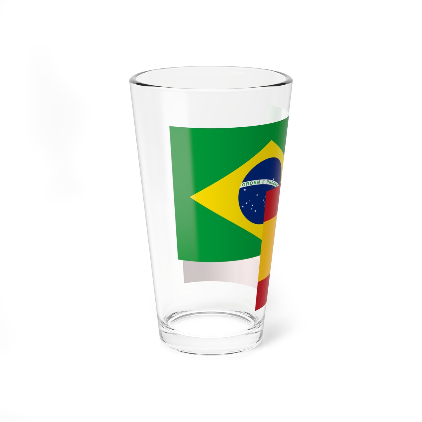Spain-Brazil Flag (Brazil) Pint Glass 16oz