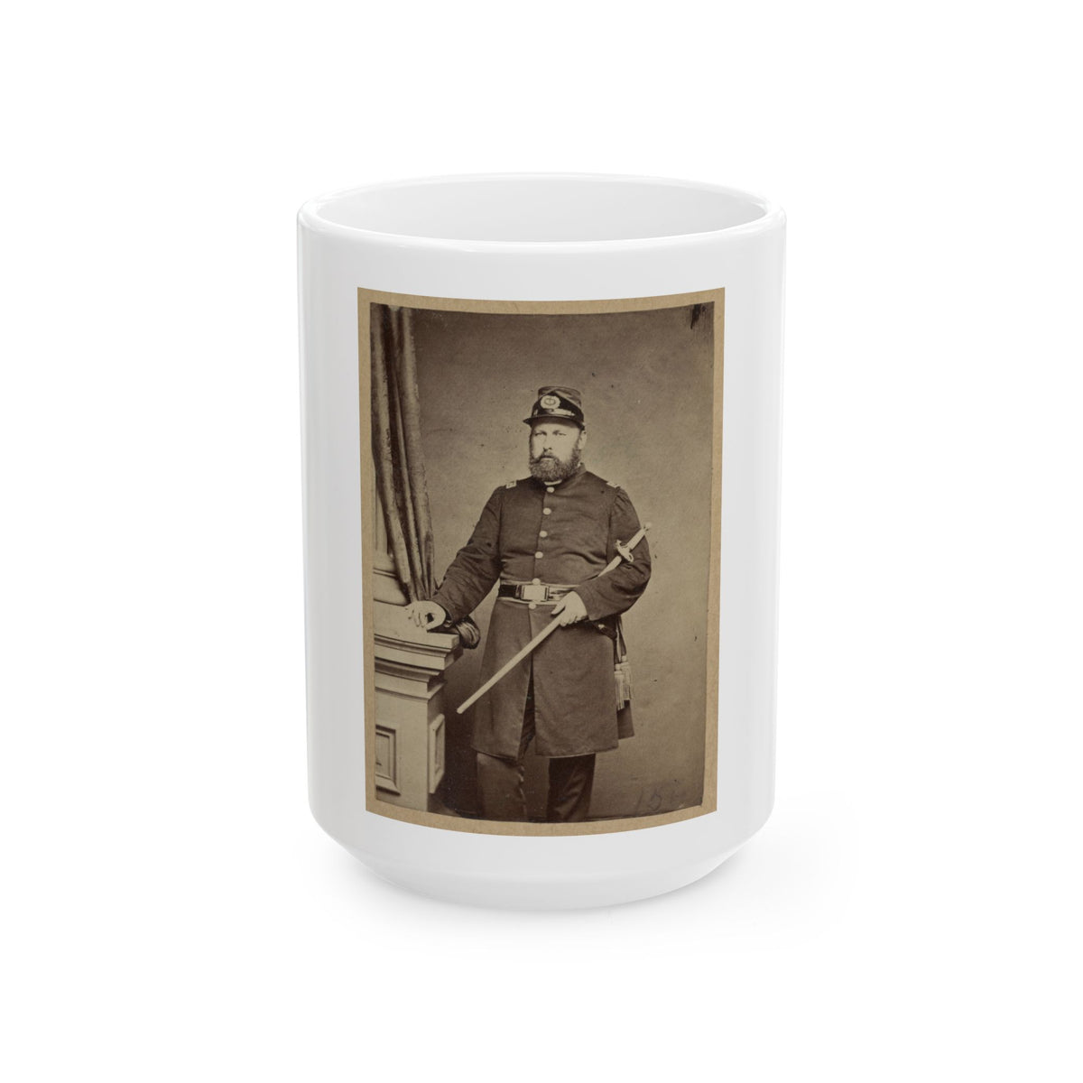 Portrait Of Union Officer Holding A Sword In His Arm (U.S. Civil War) White Coffee Mug