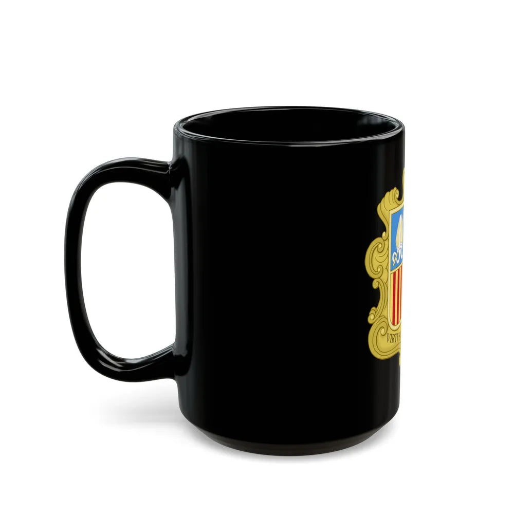 Coat of arms of Andorra (1949-1959) - Black Coffee Mug-Go Mug Yourself