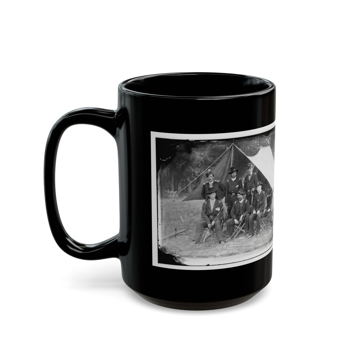 Antietam, Maryland. Group Of Federal Artillery Offices On Battlefield (U.S. Civil War) Black Coffee Mug