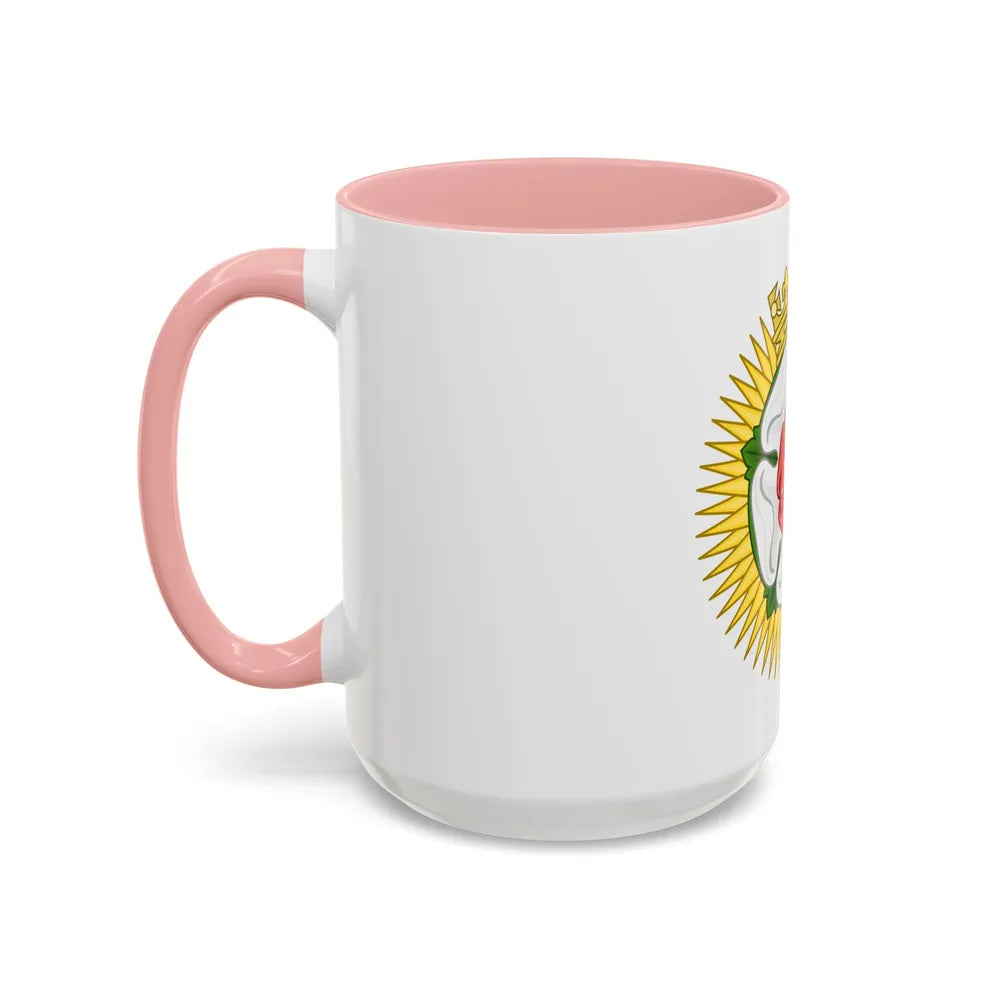 Tudor Rose and Arrows Badge - Accent Coffee Mug-Go Mug Yourself