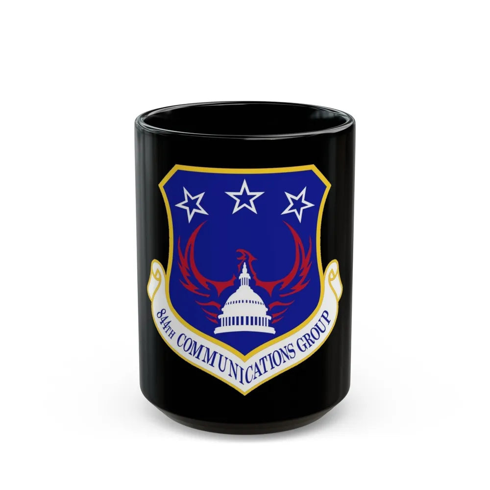 844th Communications Group (U.S. Air Force) Black Coffee Mug-15oz-Go Mug Yourself