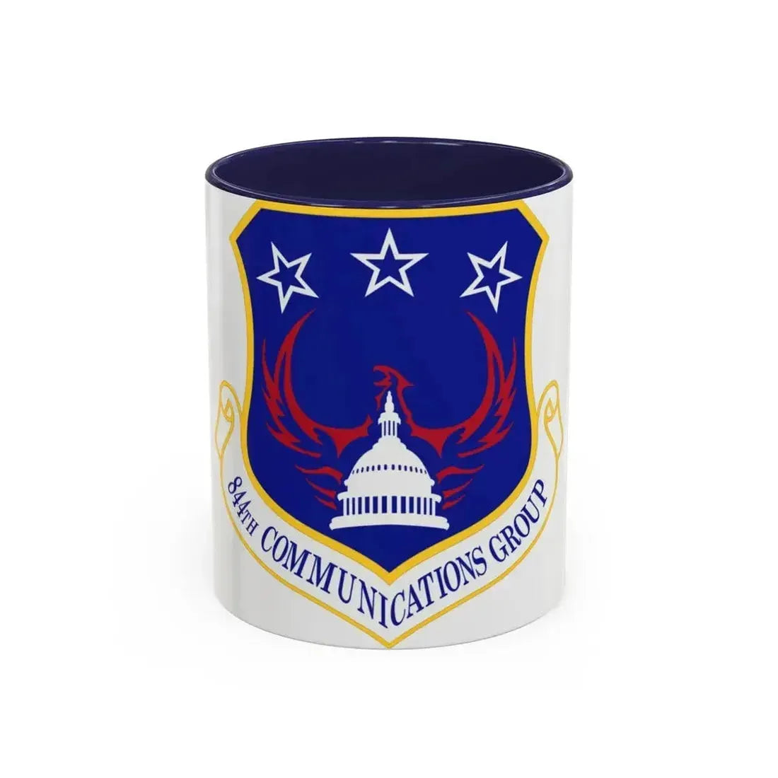 844th Communications Group (U.S. Air Force) Accent Coffee Mug 11oz Navy - Go Mug Yourself