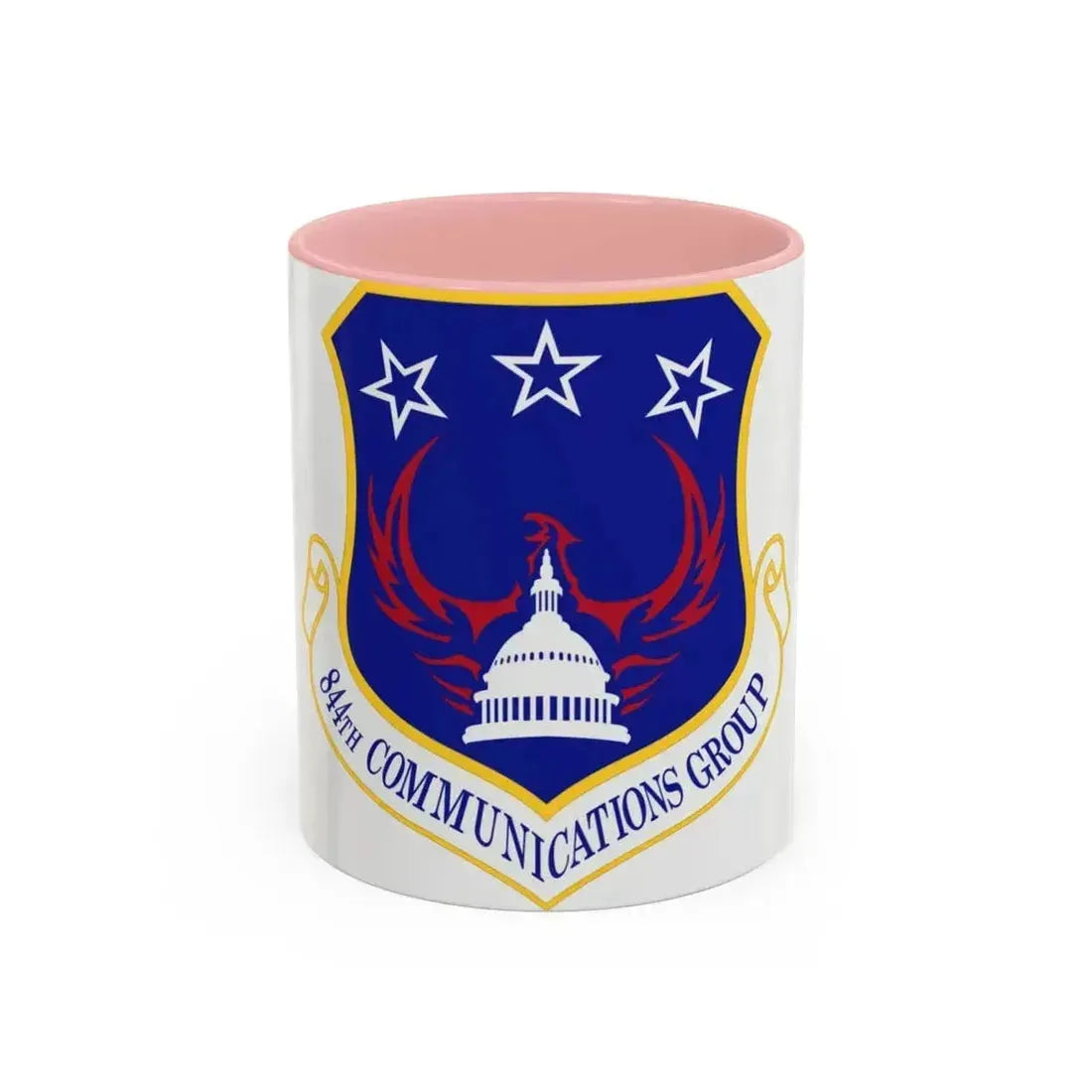 844th Communications Group (U.S. Air Force) Accent Coffee Mug 11oz Pink - Go Mug Yourself